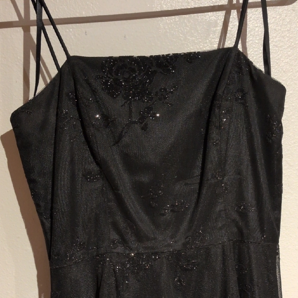 Alex Evenings Black Floral Midi Dress 4P - Picture 3 of 10
